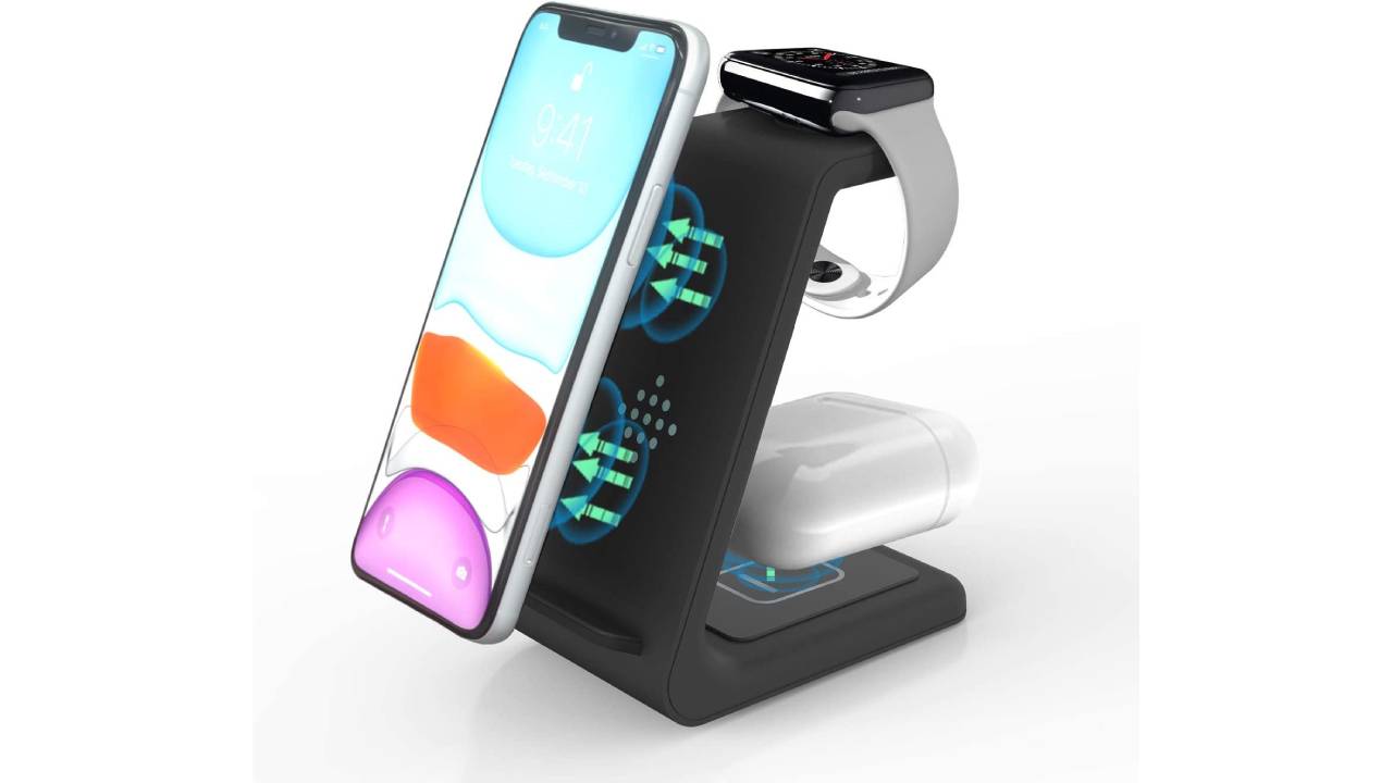 Oumefar Rack In Bambù Per Stazione Di Ricarica: Organizer Da Tavolo Per Smartphone, Tablet E 5 Dispositivi